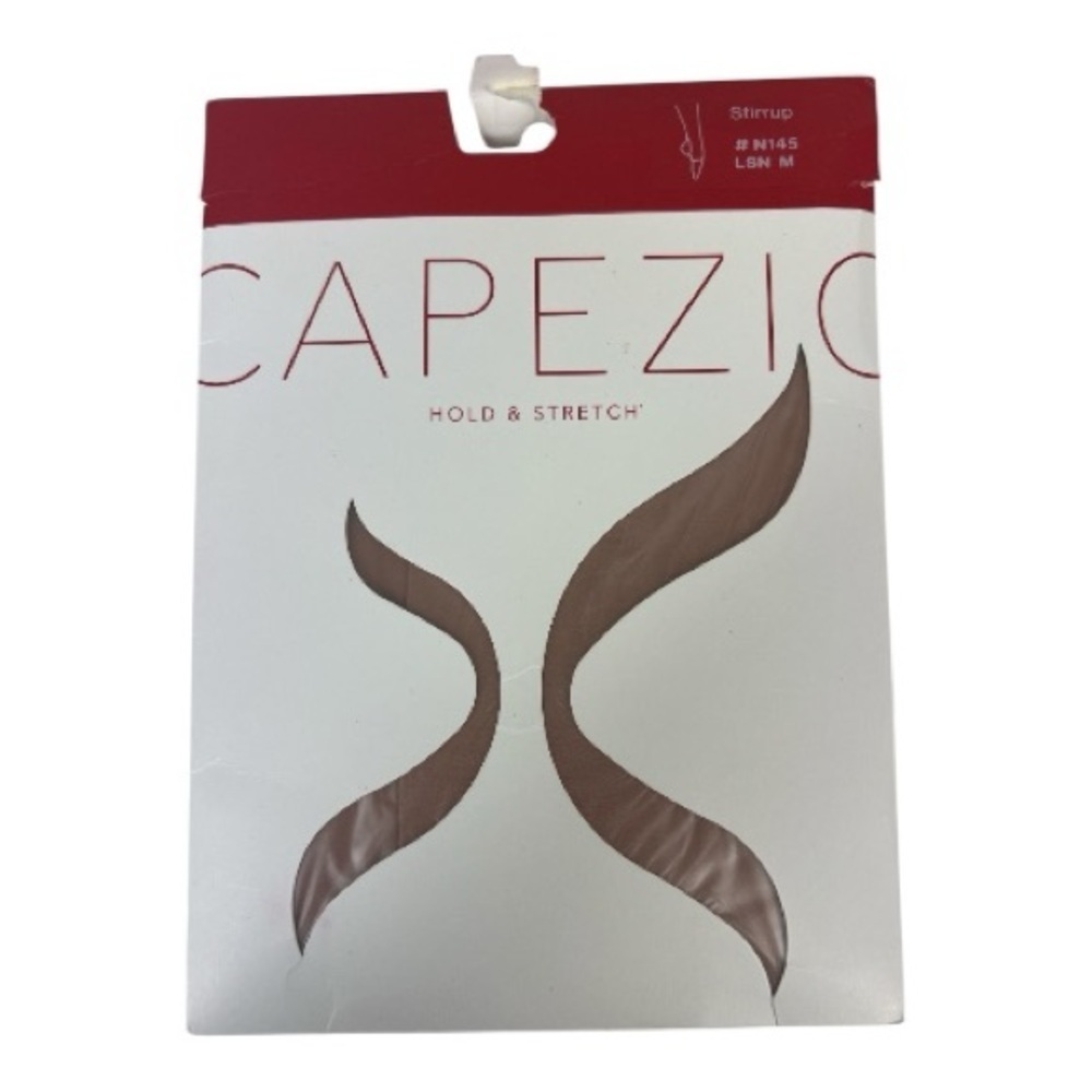 CAPEZIO Sz S/M Hold & Stretch Stirrup Tights Light Sand N145 NIP